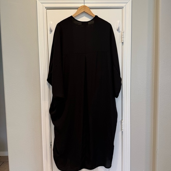 NWT Mini Chiffon Kimono Women’s One Size Black Sheer Duster Goth Grunge Cover Up - Picture 2 of 6